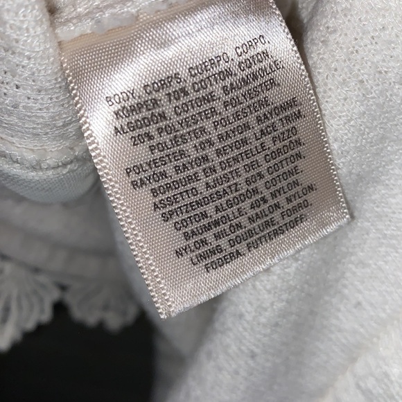 Angel of the north shirt Anthropologie ivory lace soft terry cloth - Picture 5 of 5